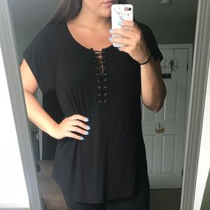 American Eagle lace up top